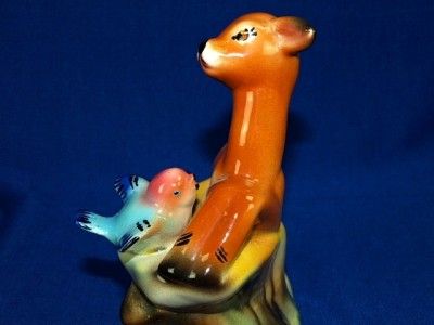 KALMAR AACP AUSTRALIAN POTTERY BAMBI DEER & BLUE BIRD A2 FIGURINE