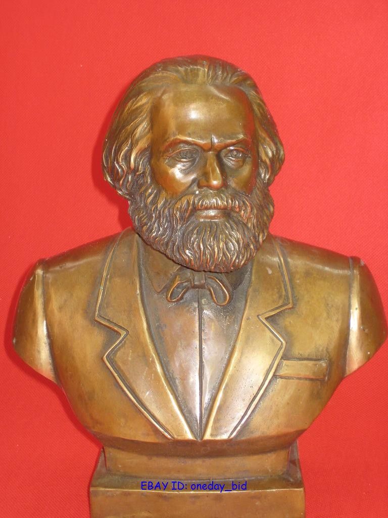 Large Karl Marx Bronze Statue Sculpture 11H