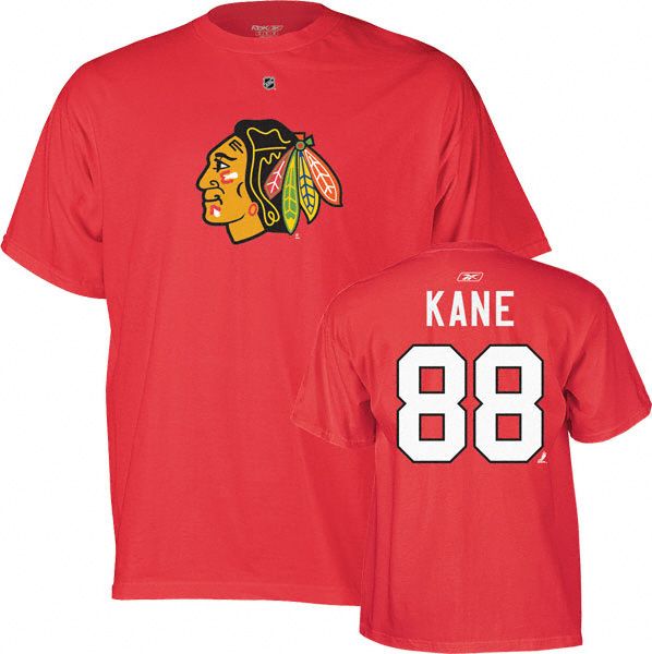 Patrick Kane Youth Red Reebok Player Name and Number Chicago