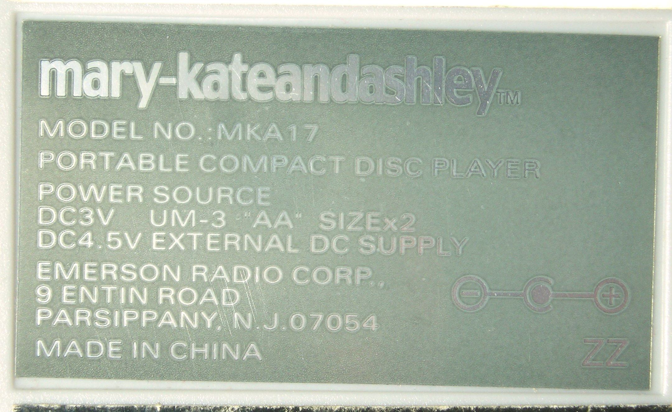 Mary Katee and Ashley MKA17 CD Player