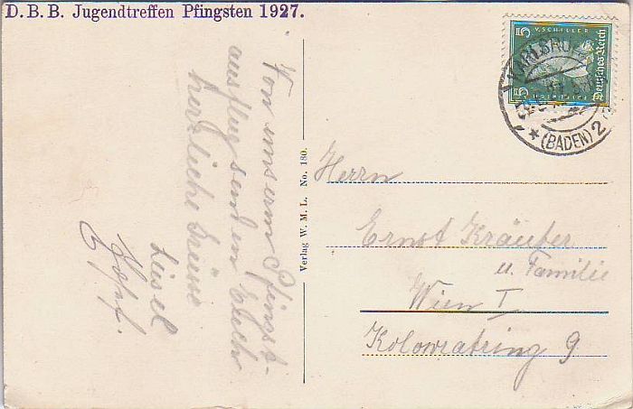 Germany 1927 Karlsruhe Pic Card