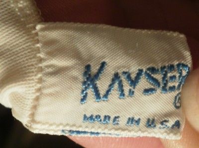 Vintage Kayser White Nylon Full Slip Embroidered Chiffon Trim 36