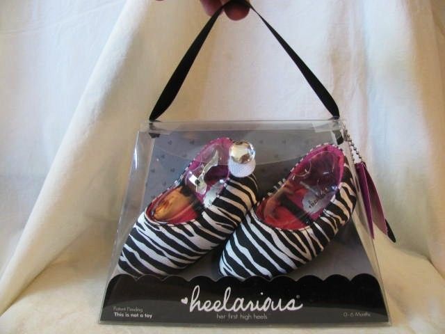 new KAYLA ZEBRA PRINT HEELARIOUS BABY HIGH HEEL SHOES infant 0 6mo