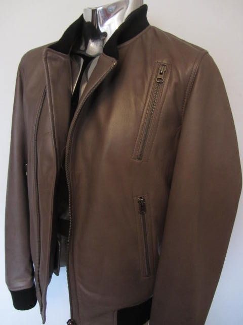 Mens J Lindeberg Kilner Brown Leather Bomber Jacket Medium RRP£790