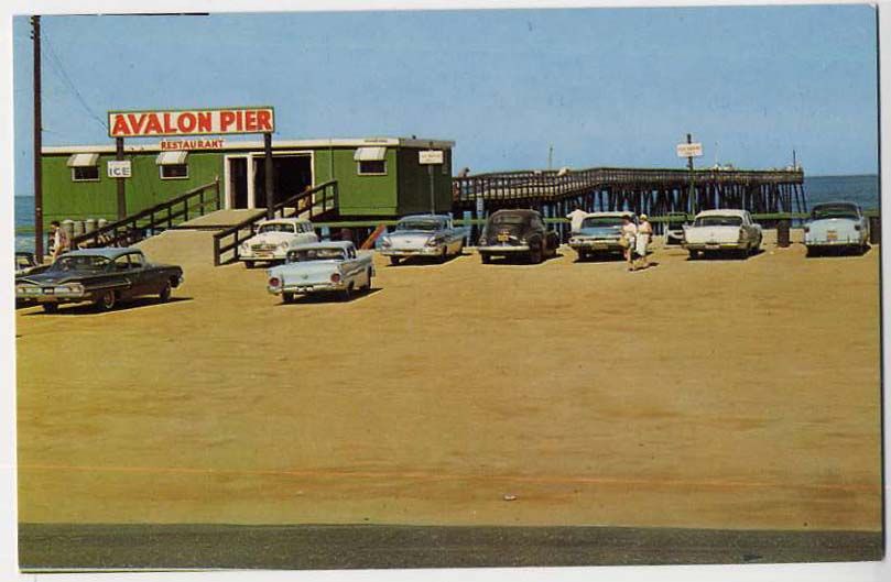 KILL DEVIL HILLS NC old AVALON FISHING PIER 1950s CARS OBX 1958 Dodge