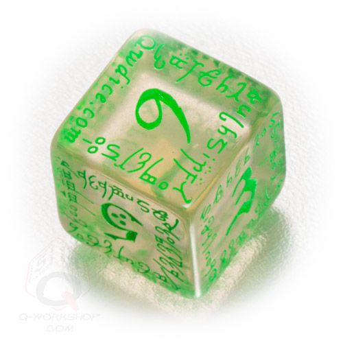 Limited Edition Transparent Green Elvish Dice Set by Q Workshop RPG