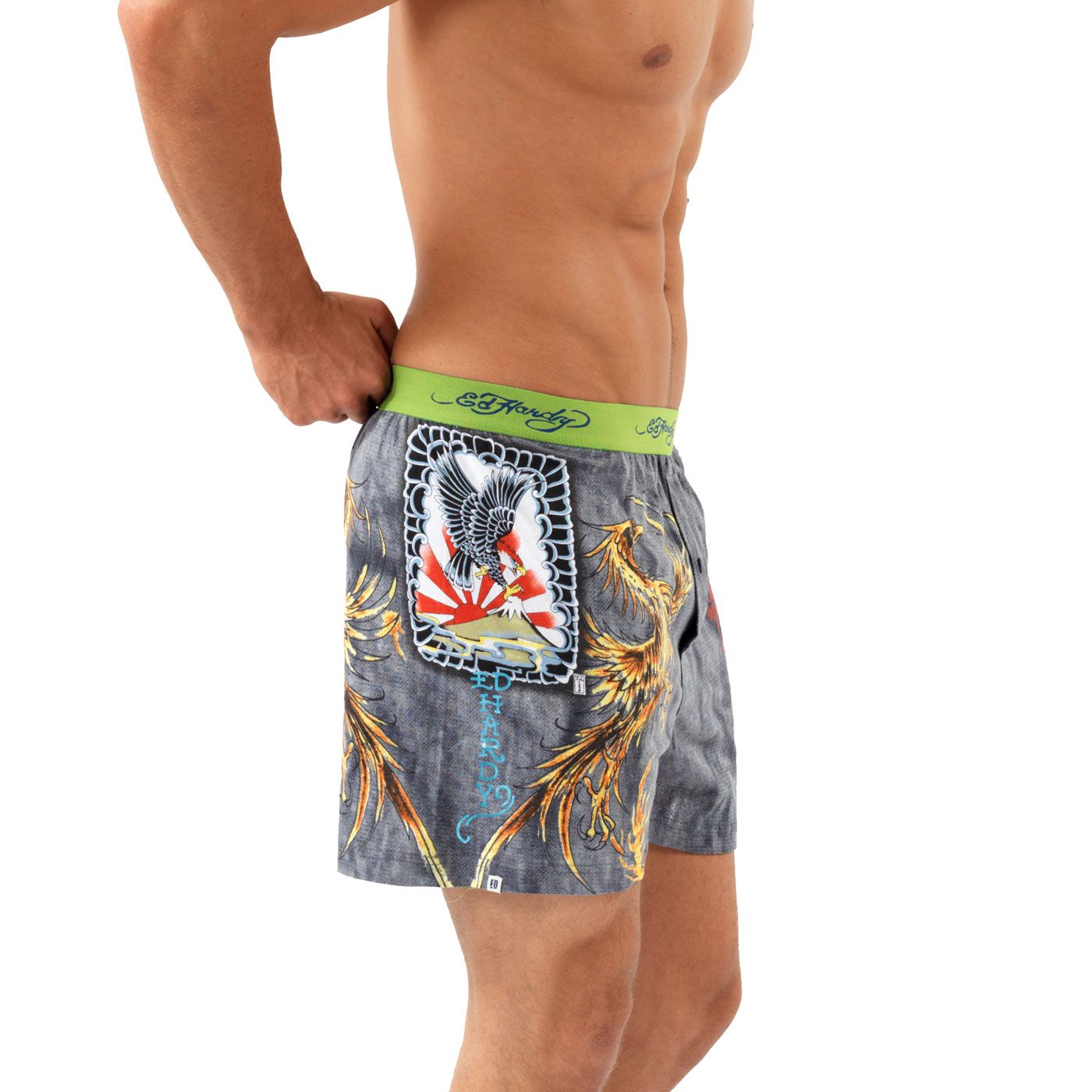 Ed Hardy Fire Bird Knit Boxer Navy