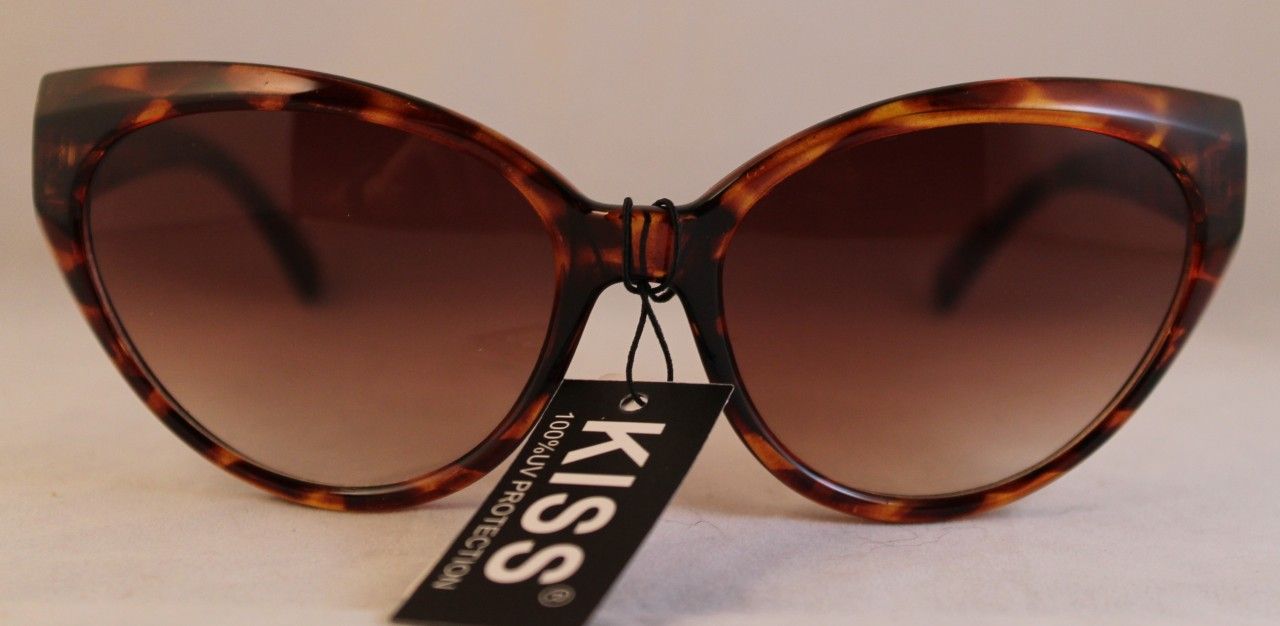 Large Kiss Cateye Sunglasses Total Retro Black or Brown