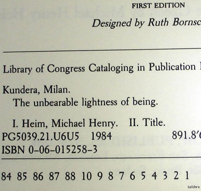 Unbearable Lightness of Being Milan Kundera 1st 1st Film 1984