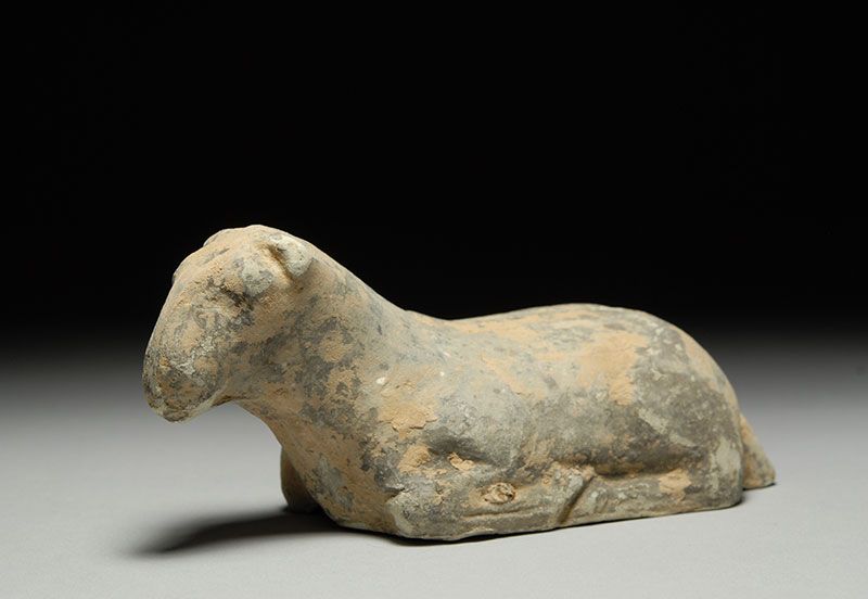 Ancient Chinese Tang Yuan Dynasty Zodiac Animal Sheep Goat Figure 1300