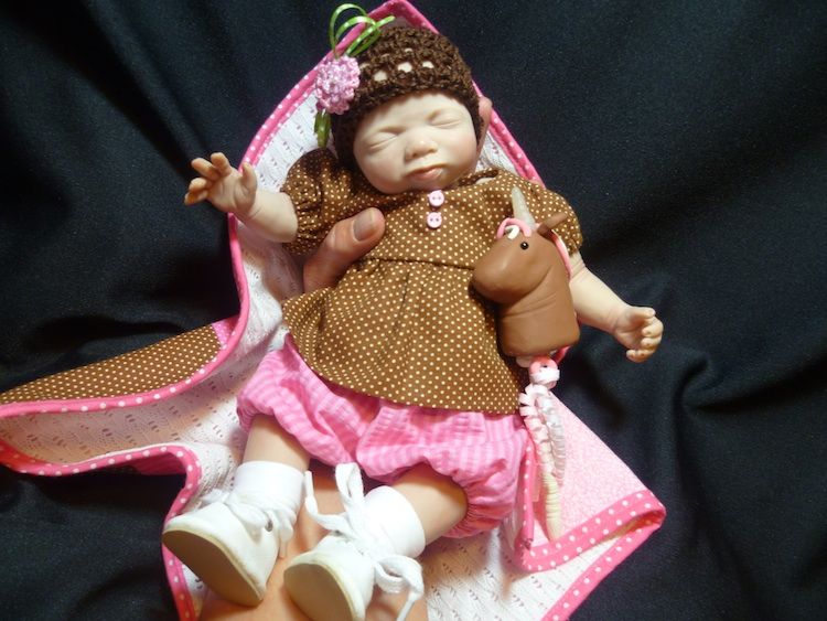 Lacey OOAK Baby Girl Polymer Clay Mini Sculpt 11 5 Holly Hansen