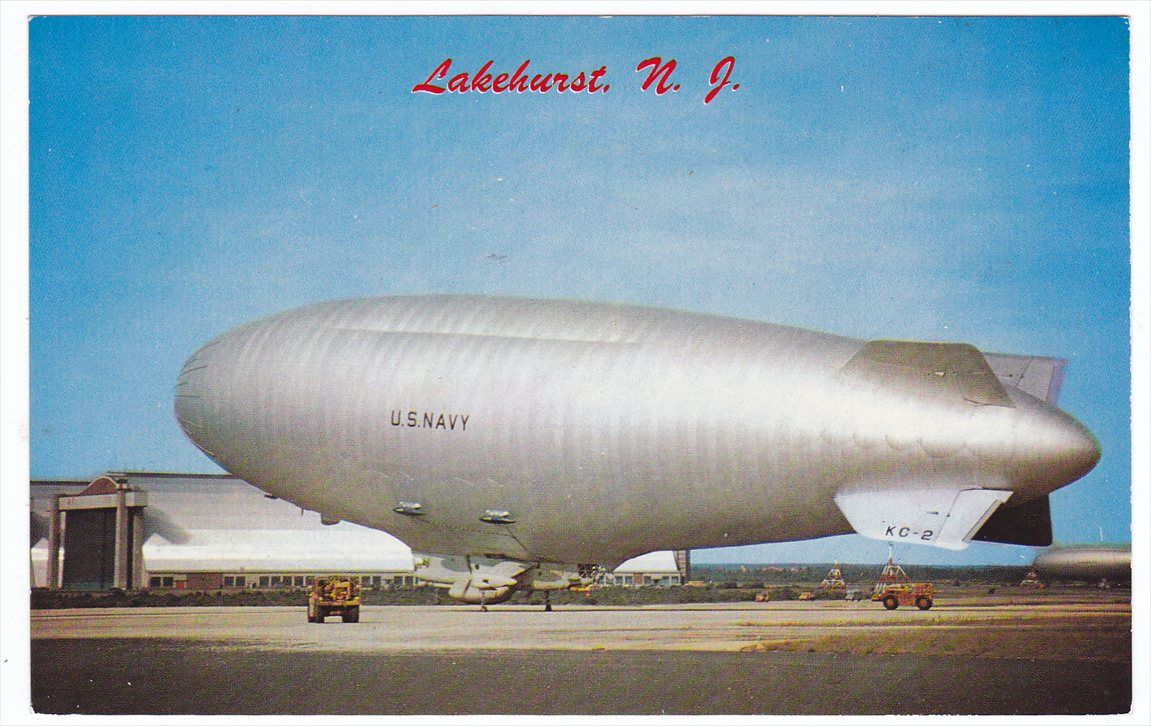 Lakehurst NJ ZPG 2 Airship Chrome Postcard