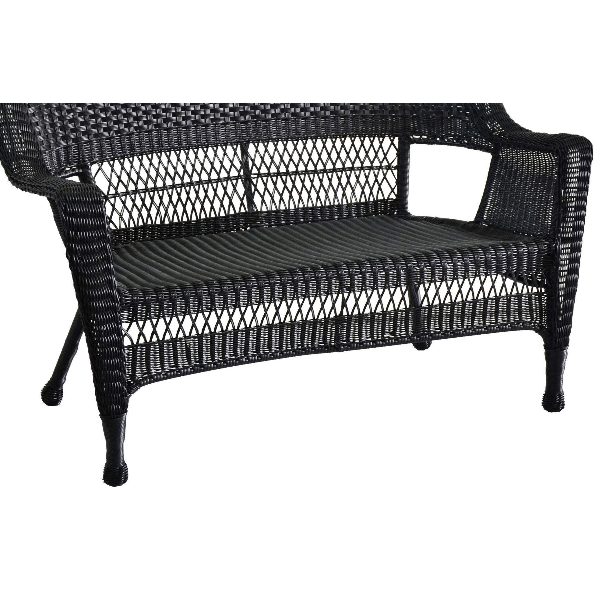 4pc Outdoor Black Wicker Patio Furniture Set