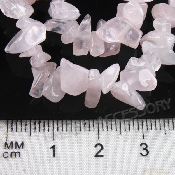 1string Wholesale Favor Rose Quartz Irregular Chip Gemstone Bead