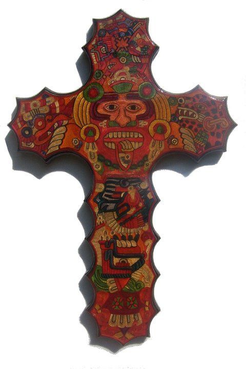 Big Straw Mosaic Cross by Guillermo Olay Gmomfa