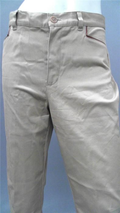 Lauren Ralph Lauren Petite 10P Stretch Casual Straight Pants Tan Solid