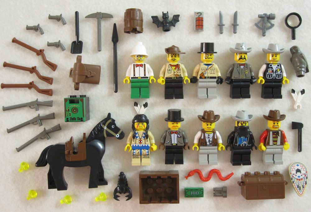 10 Lego Cowboy Indian Minifig Lot Wild West Figure