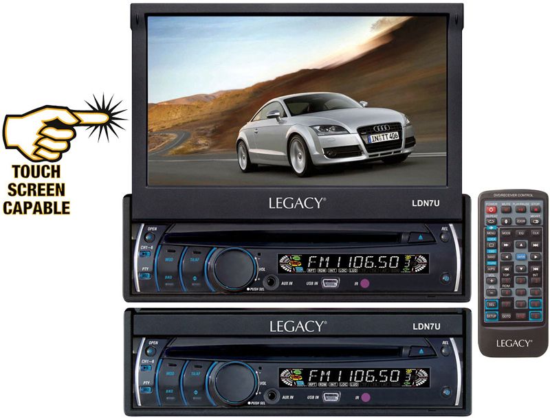 LEGACY CAR AUDIO LDN7U NEW 7 MOTORIZED TOUCH SCREEN MONITOR & DVD 