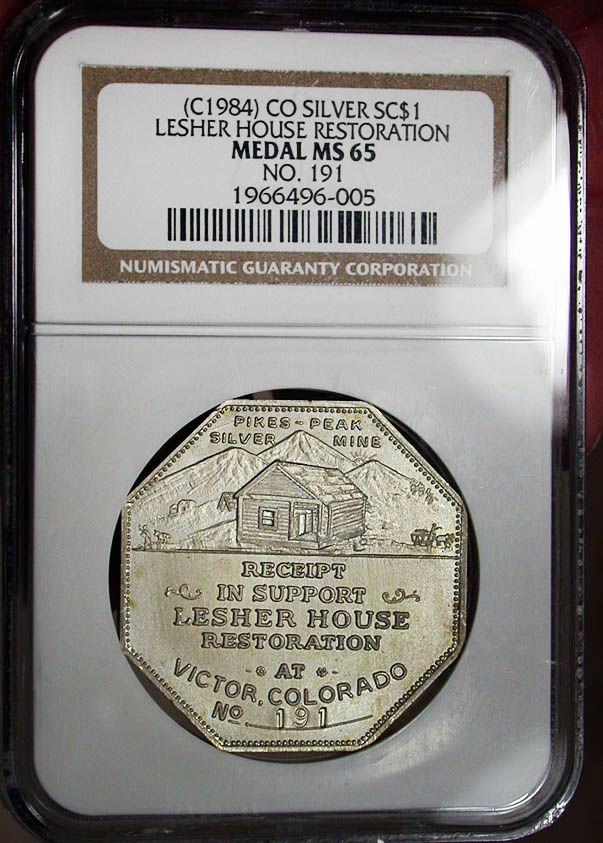 C1984 NGC MS65 Lesher House Restoration Colorado Pikes Peak So Called