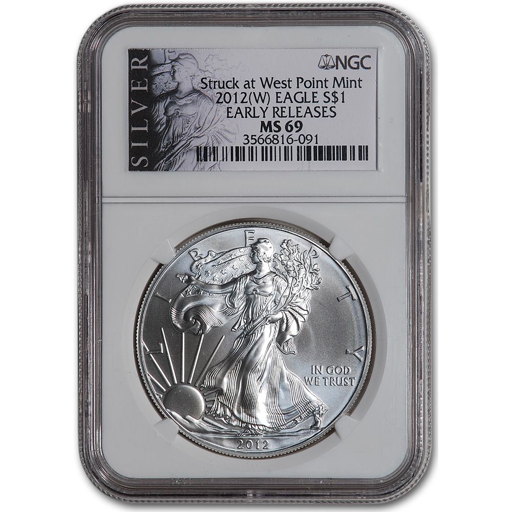 2012 (W) American Silver Eagle   NGC MS69   Early Releases   SILVER