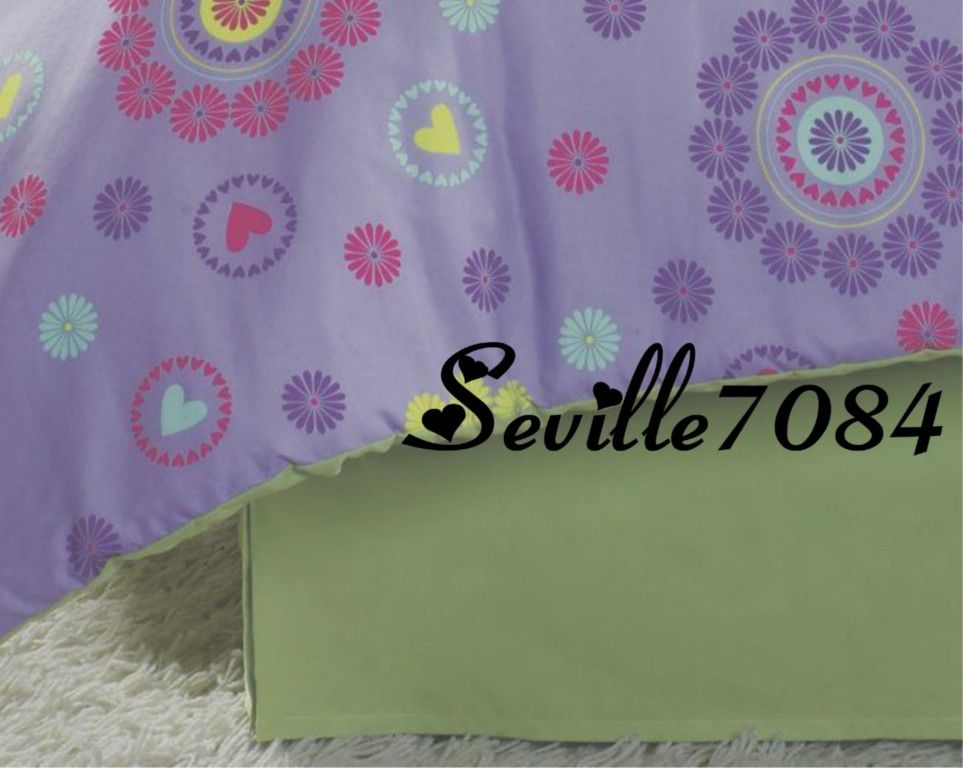 lime bedskirt is the tailored style will fit a footboard