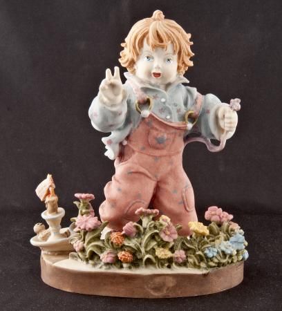 Vtg Dolfi Figurine Boy in Coveralls ORG Lisi Martin