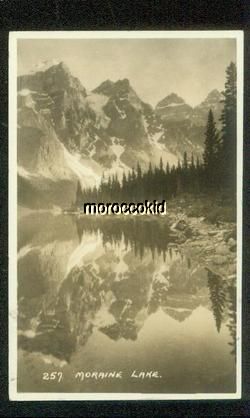 ALBERTA CANADA CDS ON BYRON HARMON RPPC POSTCARD #247 MORAINE LAKE