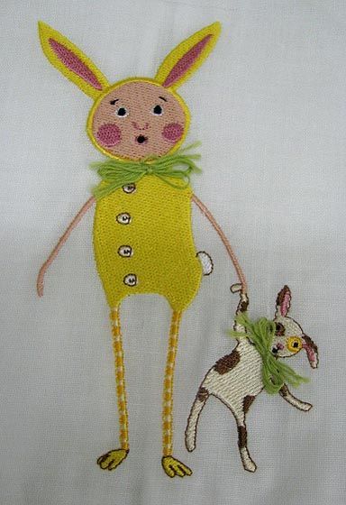 Easter Lori Mitchell Bunnyskins Hand Towels Set of 2