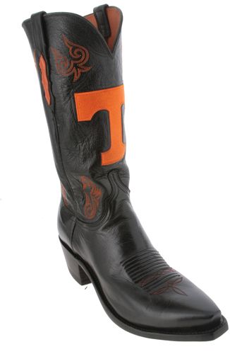 Lucchese Black University Tennessee NCAA Mens Cowboy Boots