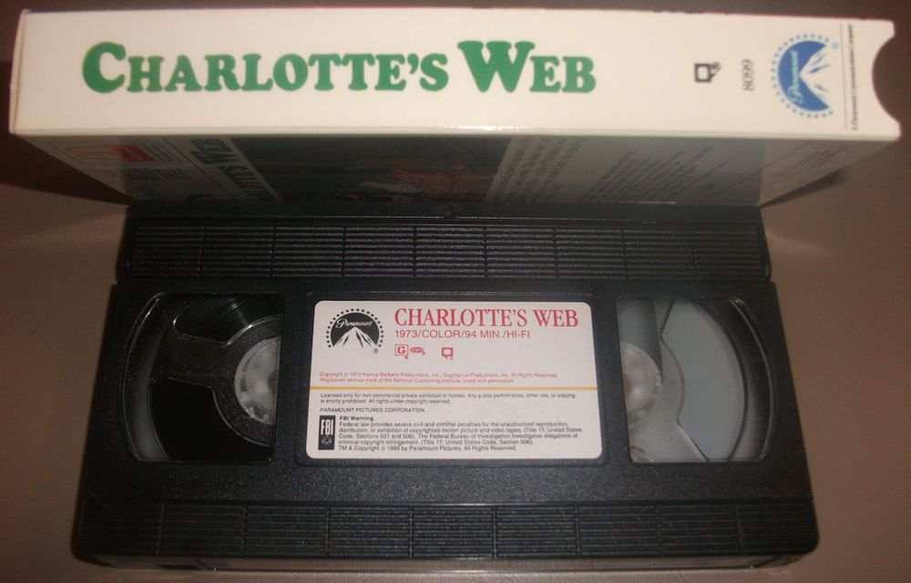 Charlottes Web VHS Video Hanna Barbera 1972 Paramount Pictures 1993