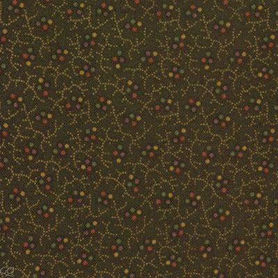 FQ Kansas Troubles Favorites Reproduction Berry Branch Dots Brown Fat