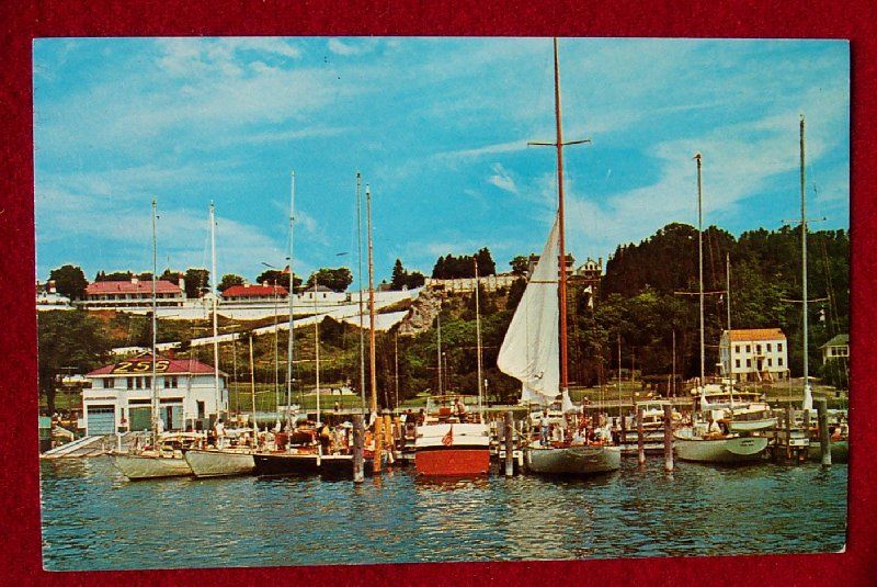 1960s Boat Sailboat Yacht Basin Mackinac Island MI PC