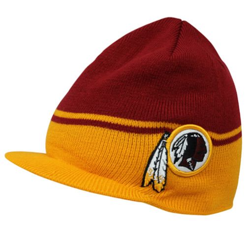 47 Brand Washington Redskins Powerback Visor Knit Hat Burgundy Gold