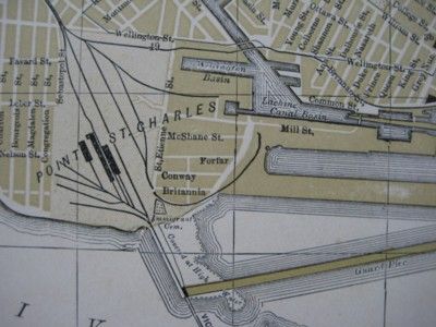 Original 1905 Map Montreal Grey Nuns Victoria Bridge Crystal Rink