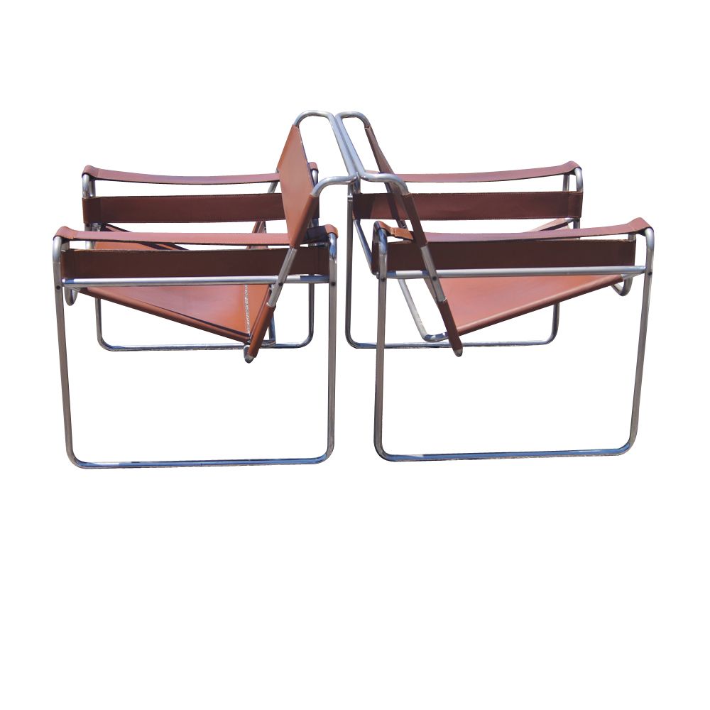 Stendig Wassily Marcel Breuer Leather Chairs