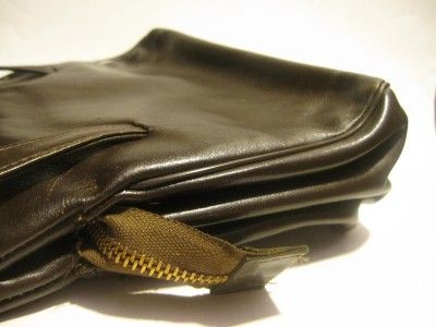 Margolin, 1960s style, brown leather, purse with lots of compartments