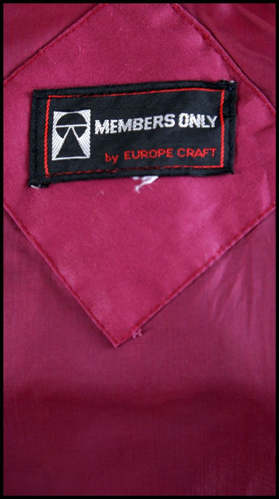 80s MEMBERS ONLY café RACER jacket MAROON retro S coat burgundy wine