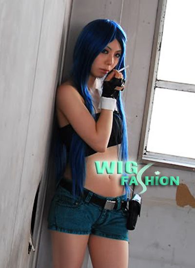 Fairy Tail Wendy Marvell Long Mixed Blue Cosplay Wig