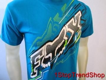 Fox Racing Co Logo Tee Shirt s s Mens Size Large Blue