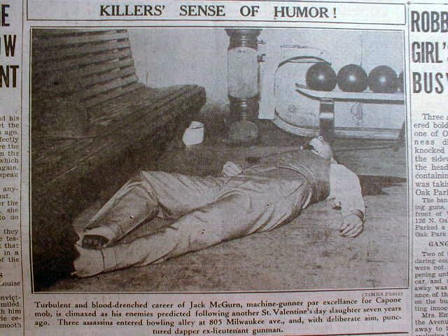 Chicago newspaper AL CAPONE GANG Killer JACK McGURN SHOT DEAD Gangster