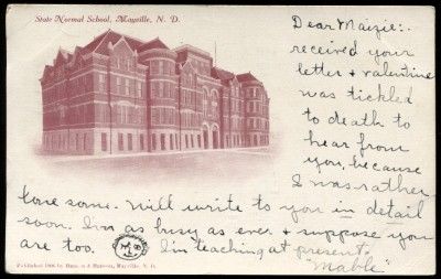 State Normal School Mayville North Dakota UDB Vintage Postcard 1906