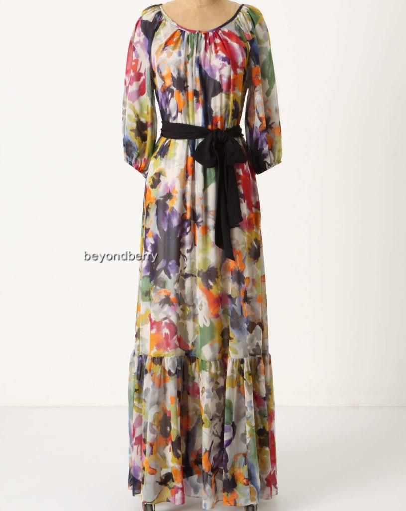 New Anthropologie Meadow Rue Autumn Bulbs Maxi Size 4 6