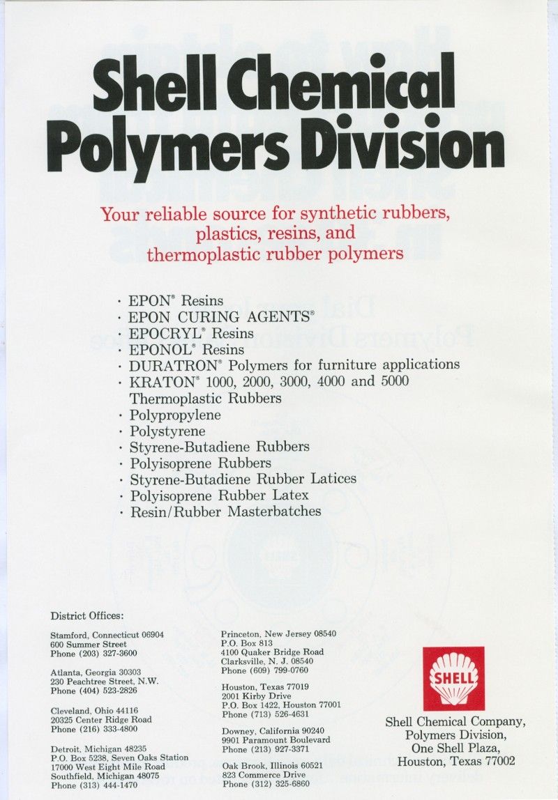 Shell Chemical Polymers Rubbers Plastics Resins Thermoplastics Latex