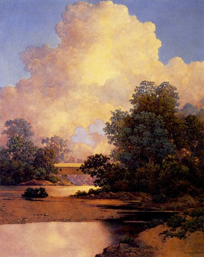 Thunderheads Big Maxfield Parrish Art Deco Print