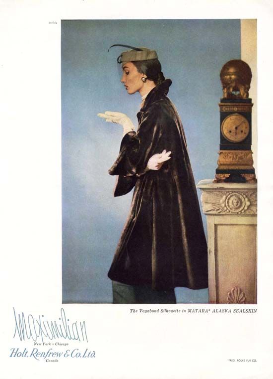 Maximilian Fur Coat Ad Matara Seal 1950