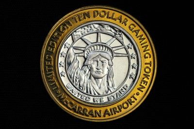 10 Token McCarran Airport Las Vegas .999 Fine Bullion Gaming Silver