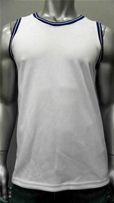 VKM Blank Mens 38 40 Lightweight Basketball Jersey White Athletic Two