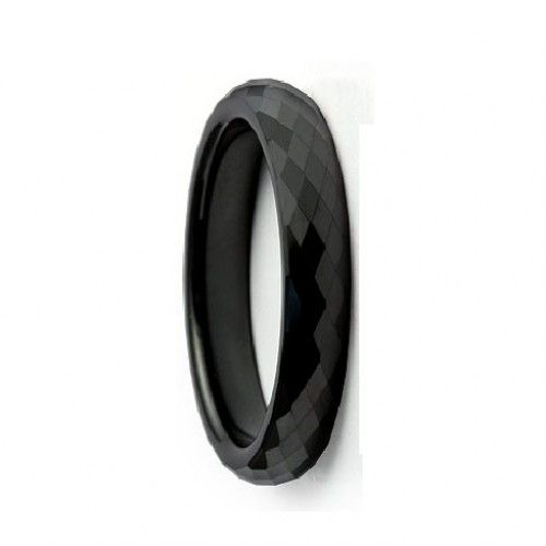 Envyj Tungsten Carbide Men 6mm Black Wedding Band Ring NV37A Size 9 10