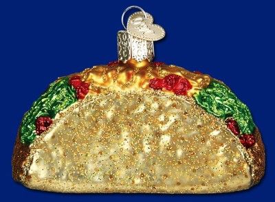 Taco Old World Christmas Glass Mexican Food Mexico Theme Ornament
