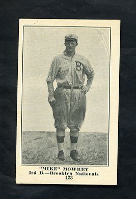 E135 1917 Collins McCarthy 123 Mike Mowrey Brooklyn Dodgers Excellent
